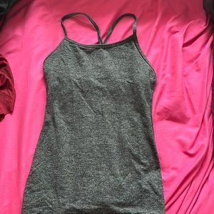 Two toned grey and black tank with built in bra